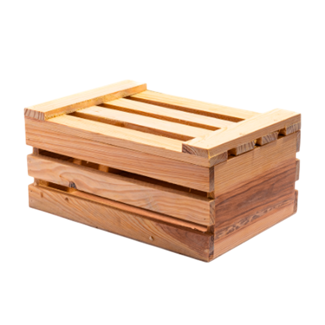 CAJA DE MADERA CLARA TIPO COFRE