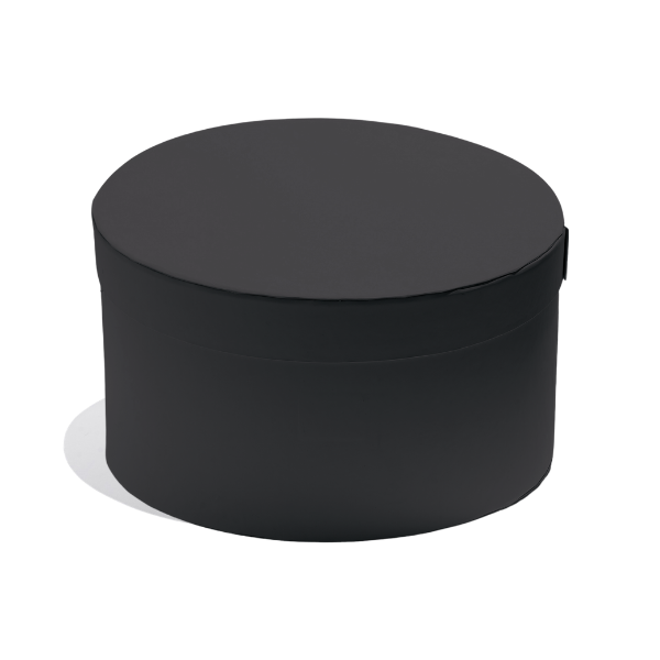 CAJA PREMIUM TIPO SOMBRERO REDONDA NEGRA